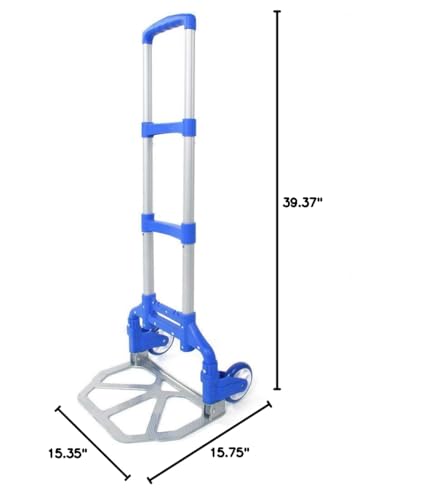 Carretilla plegable portátil de aluminio azul miniatura 7