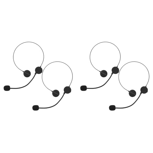 Kznifmk Accesorios para Auriculares de Cosplay, Auriculares con Micrófono Falso para Decoración de Cantante Estrella de Rock para Fiesta de Halloween, 4 Uds