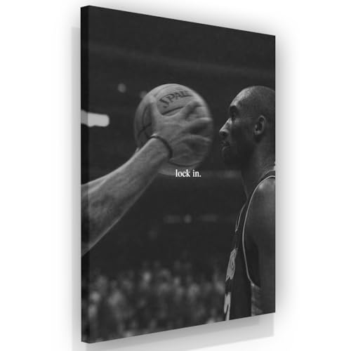 Motivational Wall Decor - Lock In - Hanging Art for Office and Bedroom Inspirational Wall Decor Mounted Motivating Art Work Office Pictures Canva Successs Quotes Poster (24L x 18W)