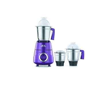 USHA Thunderbolt 800-Watt Copper Motor Mixer Grinder with 3 Jars and 5 Years Motor Warranty(Magenta)