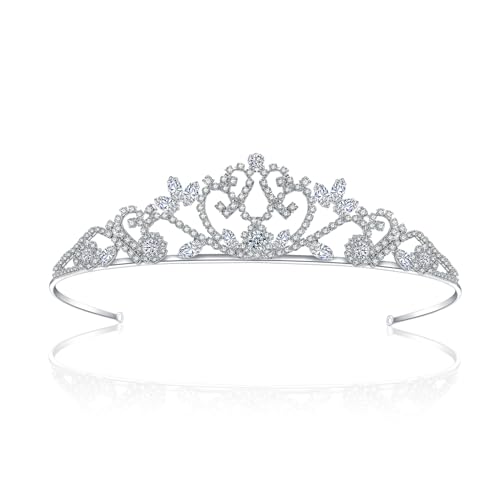 Image of First Communion Tiara Princess Wedding Headpiece for Women Crystal Tiara Jewelry Baptism or Christening Gift for Flower Girls
