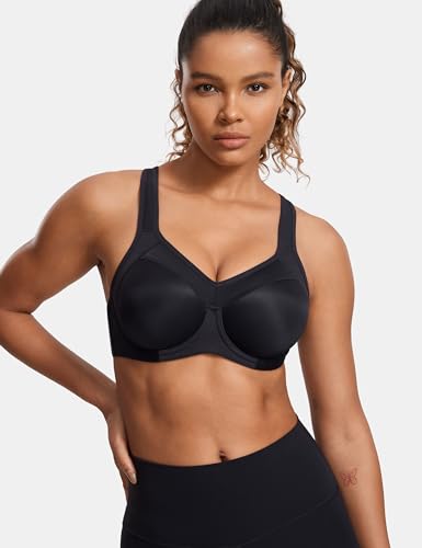 Image of SYROKAN Women's Full Support High Impact Racerback Lightly Lined Underwire Sports Bra
