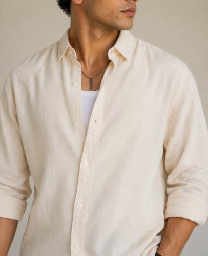 NITHAM Men's Cotton Flex Full Sleeve Shirt Size S - Image 6
