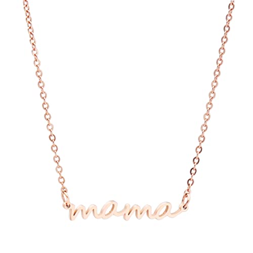 Dainty Mama Mom Letter Necklace Stainless Steel Initial Pendant Mother Necklace Gift for Mom from Daughter Son