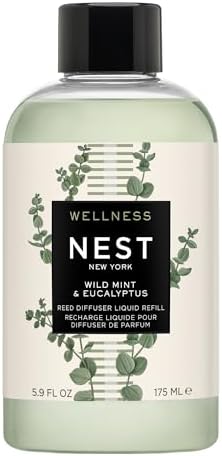 NEST New York Reed Diffuser Liquid Refill, Wild Mint & Eucalyptus - 5.9 fl oz - Fragrance for Up to 90 Days - Flame Free - Thumbnail 3