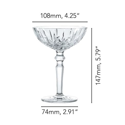 HISTORY COMPANY Chez Paree 1933 Nightclub-Inspired Chicago Cocktail Coupe Glass – 2-Piece Set for Craft Cocktails (Gift Box Collection)