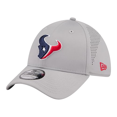 New Era Mens Gray Houston Texans Perforated 39THIRTY Flex Hat
