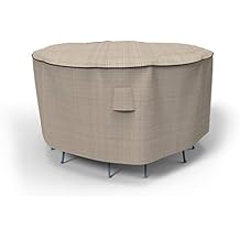 EmpirePatio Tan Tweed Patio Bar Table and Chairs Cover, 60" Diameter x 42" Drop