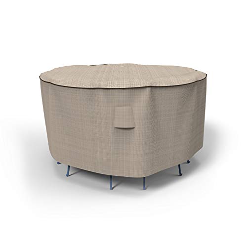 Empirepatio Tan Tweed Patio Bar Table And Chairs Cover, 80" Diameter X 42" Drop #TOP3
