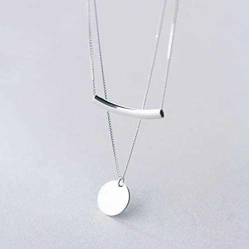 Bijoux authentiques S925 : collier argent avec pendentif géométrique pur - 3