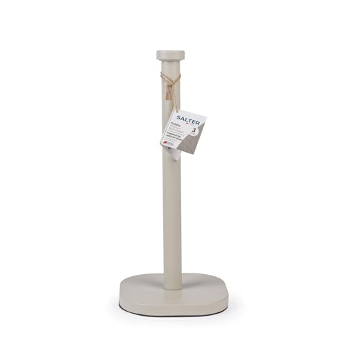 Salter Pebble Kitchen Roll Holder – Freestanding Paper Towel Holder, Countertop Stand, Worktop Organiser Storage Rack for Standard Kitchen Rolls, Classic Design, Carbon Steel, 15 x 34 cm, Stone