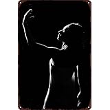 AMBERVILLE セクシーポスター ヴィンテージメタルブリキ看板 - ピンナップガールポスターウォールアート 自宅 リビングルーム 男性 洞窟 ガレージ オフィス 店舗 バー バスルーム & 寝室 装飾 8x12インチ