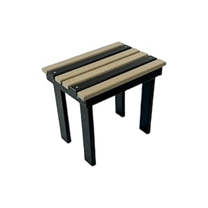 Poly Outdoor Side Table – Premium Quality | Affordable Price – Amish Handcrafted in The USA – 20-Year Warranty – All-Weather Resistant & Maintenance Free (Weathered Wood/Black)