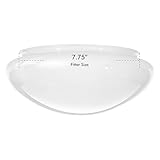 KOR Mushroom Glass Shade Replacement for Ceiling Light Fixtures, 8 Inch Fitter Glass Light Shade, White Interior, Smooth Curved Edge, Durable Glass Cover