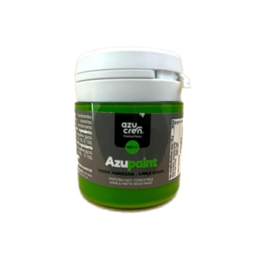 Azucren - Colorante Alimentario en Gel para Repostería Creativa - Apto para Aerógrafo - Color Mate - Azupaint - 40ml (Verde Manzana) Cover