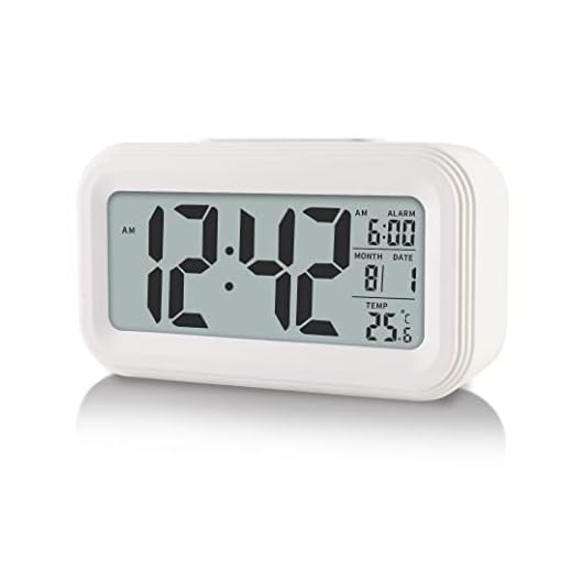 Digital Alarm Clock with Indoor Temperature, Battery Operated,Snooze Model,12/24H Display for Bedrooms Heavy Sleepers Kids Travel Bathroom Desk Smart Clock