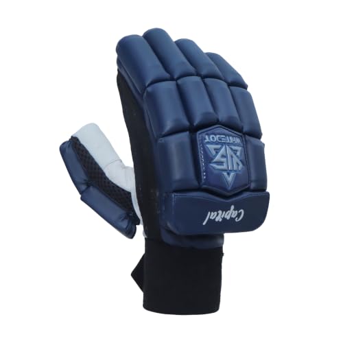 Image of WHITEDOT Sports Capital Cricket Batting Gloves||Suitable for Youth|Medium Right Hand||Navy Blue, Leather