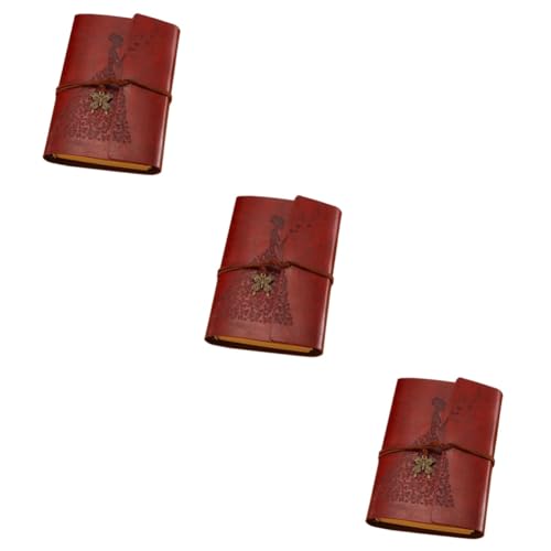 Mejores review On-line Diseños modernos de Papel Pintado - los más vendidos. 33 OHPHCALL 3 Piezas Cuaderno Encuadernado Cuadernos En Cuaderno De Viajeros Cuaderno De Hojas Sueltas Cuaderno De Papel Kraft Libreta Diaria Cuaderno De Escritura