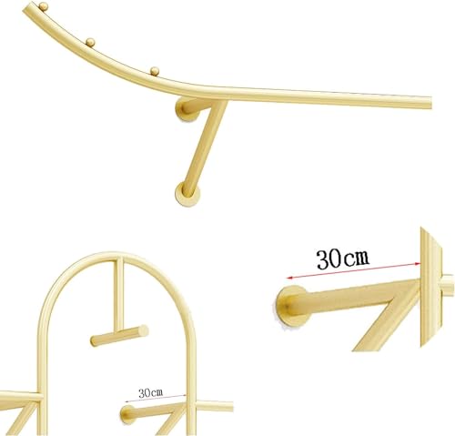 Perchero de pared de metal selecto acabado oro para colecciones de moda 7