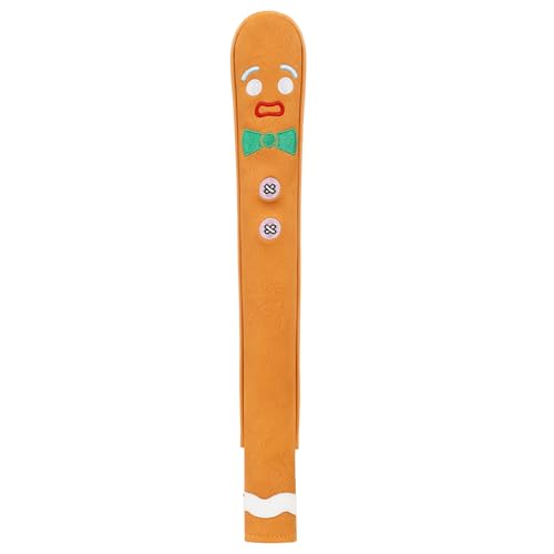 LZFAN Golf Alignment Stick Cover - Leather Holds at Least 2 Sticks Club Protector with Gingerbread Man Embroidery