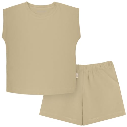 Image of KOH KOH Kids 2026 Toddler Muscle Tee Sleeveless Tank Top Matching Shorts Set