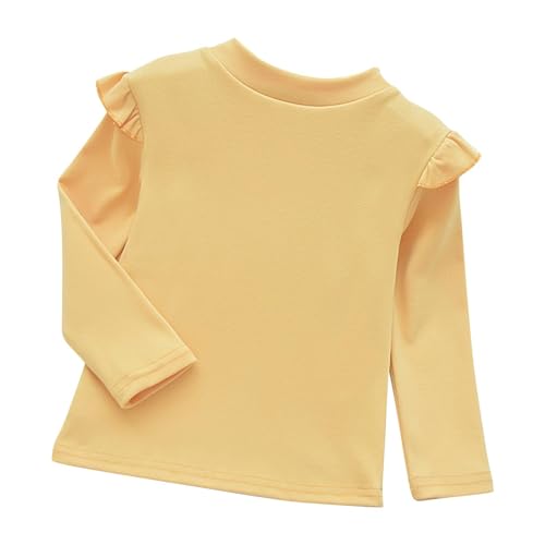 Girls and Toddler Long Sleeve Kids Cute Ruffle T-Shirt Girls Casual Elegant Blouse Warm Relaxed Fit Fall Outfits Soft