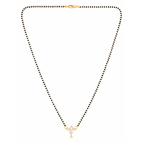 Efulgenz Indian Bollywood Traditional American Diamond CZ Mangalsutra Pendant Necklace Jewelry for Women (Square), Perfect Valentines Day Gifts for Her