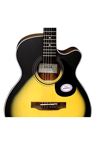 Image of Saga SA-600C Concert Acoustic Cutaway Guitar (With Padded Bag) (Sunburst)