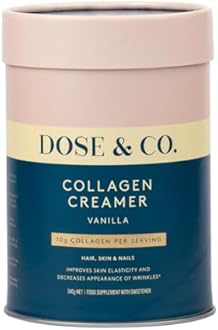 Dose & Co Vanilla Collagen Creamer – 340g | VERISOL® Hydrolysed Collagen for Skin, Hair & Nails | Smooth Coffee Creamer | Gluten Free, Non-GMO