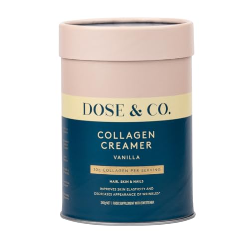 Dose & Co Vanilla Collagen Creamer – 340g | VERISOL® Hydrolysed Collagen for Skin, Hair & Nails | Smooth Coffee Creamer | Gluten Free, Non-GMO