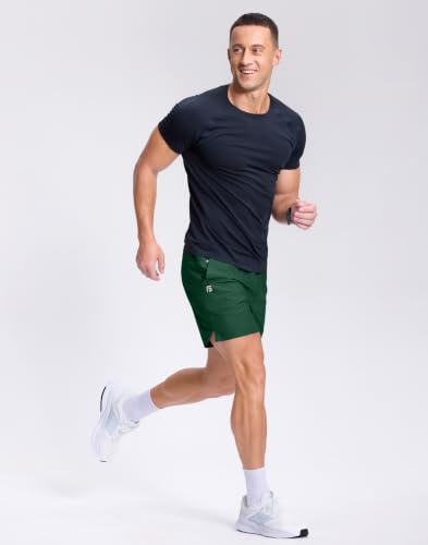Image of GGJ Men's Lightweight Athletic Shorts with 2 Zipper Pockets 7 inch /9 inch /5 inch Gym Workout Running Quick Dry Tennis Shorts for Men