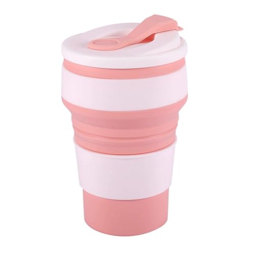 RAYPOW Taza Plegable de Silicona 350 ml, Vaso Portátil con Tapa para Beber, Material de Grado Alimenticio, Resistente al Calor, Fácil de Guardar, Perfecto para Viaje (Rosa) RAYPOW Taza Plegable de Silicona 350 ml, Vaso Portátil con Tapa para Beber, Material de Grado Alimenticio, Resistente al Calor, Fácil de Guardar, Perfecto para Viaje (Rosa)