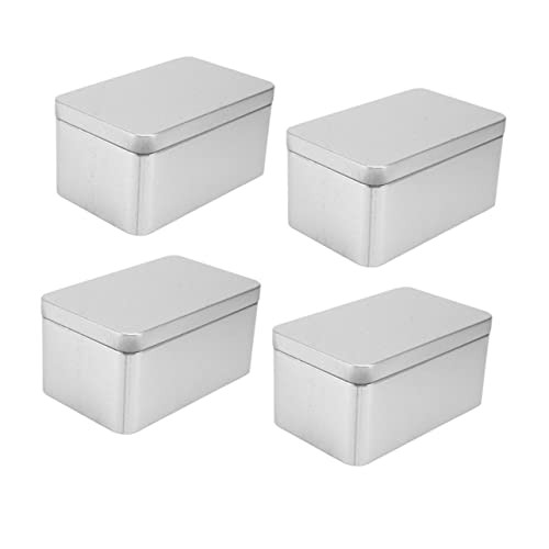 Cabilock 4 Piezas Caja De Te Frasco Cesta Almacenamiento De Bolsitas De Té Contenedor De Café Bote De Latas De Té Estaño Recipientes Con Tapas Té Para Bolsitas De Té Cajas Hojalata Silver