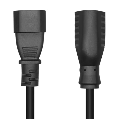 Image of Toptekits C14 to 5-15R Power Cord, IEC320 C14 to NEMA 5-15R Power Extension Cable Cord, PDU /UPS 18AWG Standard Computer Power Adapter Cord NEMA 5-15R to IEC320 C14(C14 to 5-15R W /Cable 1ft)