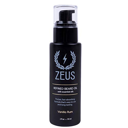 Zeus Refined Beard Oil, Long Lasting, Thick & Fast Absorbing Oil, Leave In Beard Conditioner – Made In Usa (Vanilla Rum) 2 Oz. #TOP14