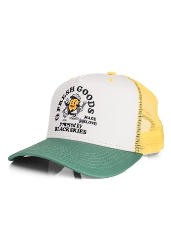 Blackskies® 15th Anniversary Trucker Cap - Lemon | Unisex Baseball Cap für Damen Herren Stylische Skater Surfer Kappe Sommer Streetwear Mütze Männer Frauen Outdoor Basecap Freizeit Festival