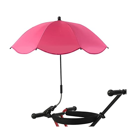 Sombrilla para Silla con Abrazadera, Sombrilla Ajustable Universal para Silla de Playa, Protección UV, Sombrilla para Silla de Patio, Silla de Playa, Cochecito, Silla Deportiva, Silla de(Rosa roja)