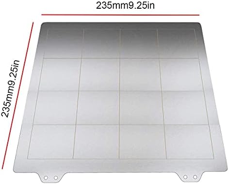 Toaiot 3D Printer Steel Spring Sheet 235x235mm/9.2x9.2 inch Only Build Plate with PEI No Magnetic Base Surface Platform for Ender 3/ Pro/Ender 3X Hotbed Parts