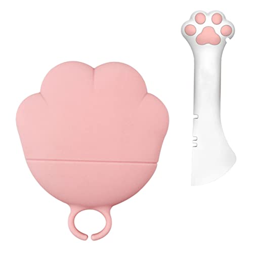 HANABASS Spatula Shaped Pet Food Opener Set Dog Cat Feeding Spoon Adorable Protective Lid for Pet Tin