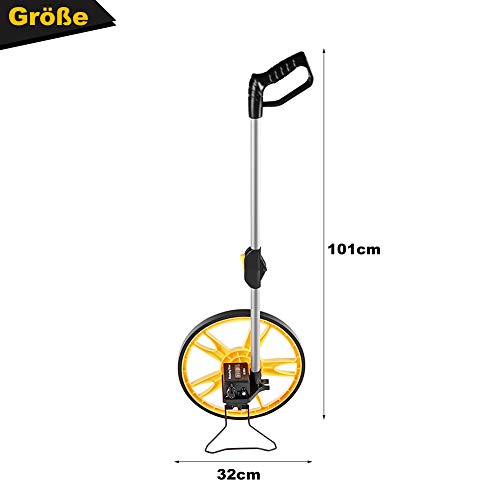 Messrad, Entfernungstrecken Messrad Meterzähler Rolltachos Laufmessrad für Vermessung Meßrad Entfernungsmessrad mechanisches Abstandsmessrad mit klappbarem Griff 0-9999m