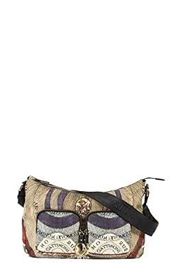 Gattinoni Borsa Hobo Maya con Classic e Finitura in Pelle - da Donna - in Tessuto tecnico stampato - Stampa Planetarium - Multi colore, Taglia Unica