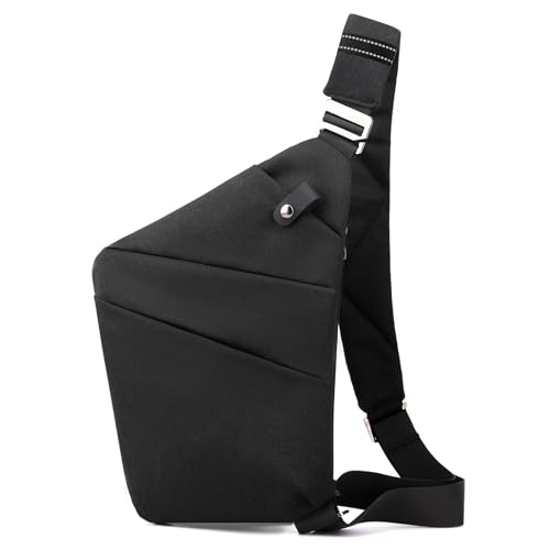 Anti Theft Travel Bag One Shoulder Large Capacity Cross-body Bag Chest Fashion Lightweight Sling Bags for Travel Sports (Right Shoulder Black)