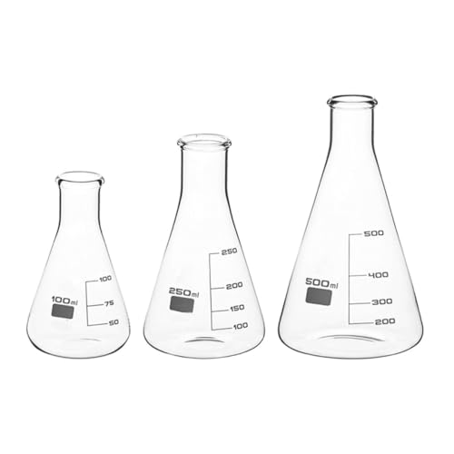 Fioles coniques pour cours de chimie et manipulations scolaires