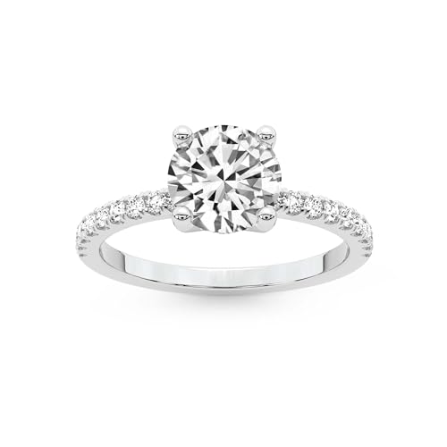 FRIENDLY DIAMONDS Lab Grown Diamond Ring For Women IGI Certified | 1-5 Carat Venetia Half Eternity Diamond Ring | 14K Or 18K White, Yellow Or Rose Gold | FG-VS Quality