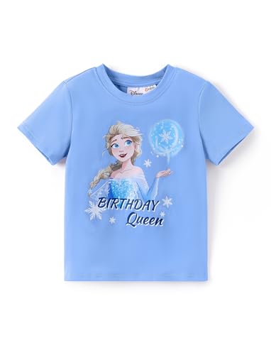 Disney Stitch Marvel Minnie Mickey Elsa Birthday Girls/Boy Shirt Short Sleeve Cotton Tee Toddler to Big Kid Outfit 2-13Y