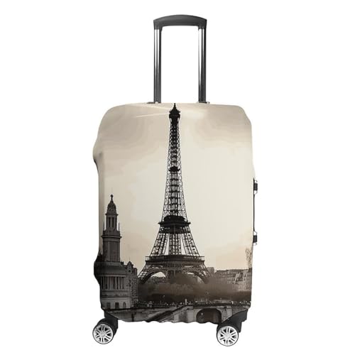 Travel Paris Printed Luggage Cover Protector, Fits 18-32 Inch Luggage