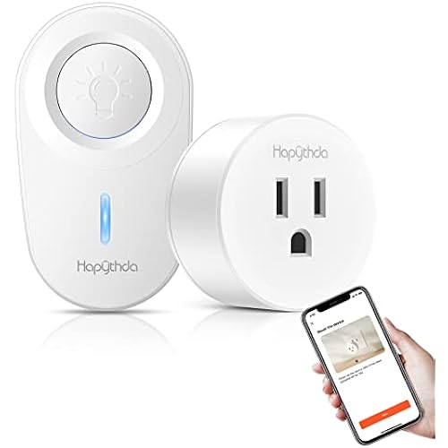 Smart Plug with Remote, 2.4GHz Wi-Fi & RF433 Wireless Remote Control Outlet Light Switch NO Neutral Wire Required, Works with Smart Life/Tuya APP, Compatible with Alexa/Google Home, White