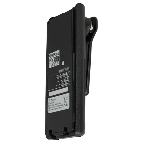 1x batteria compatibile con Icom IC-A24 IC-F11 IC-A6 IC-A6E IC-A24E radio 2000mAh 7.4V Li-Ion + clip