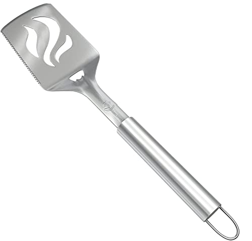 Wide Metal Grilling Turner for Burgers, Steak & Fish (With Bottle Opener)