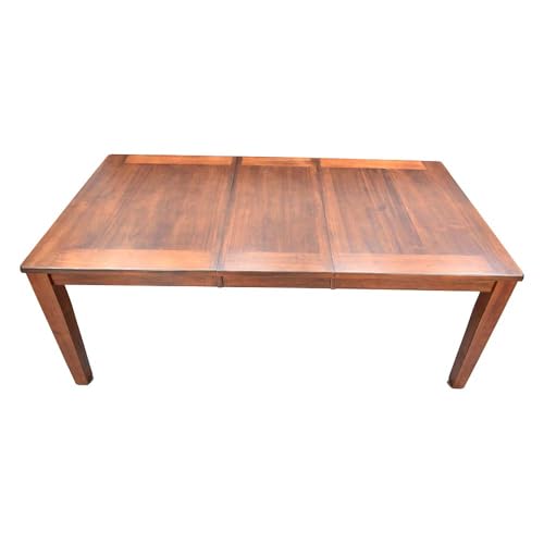 Image of Royaloak NY American Wooden Extendable 8 Seater Dining Table | Solid Wood Veneer Top | Extendable Leaf | Durable & Long Lasting | Water Fall Profile | Solid Wood Legs |American Collection